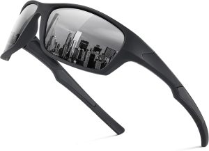Fanshen Sports Polarized Sunglasses for Men - Wrap Around Sunglasses for Mens Womens Cycling Running Baseball UV Protection